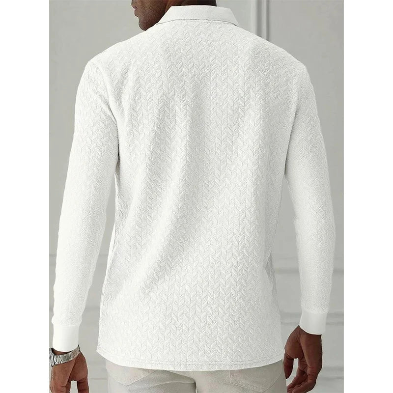 VINCENZI® Long Sleeve Knit Business Polo