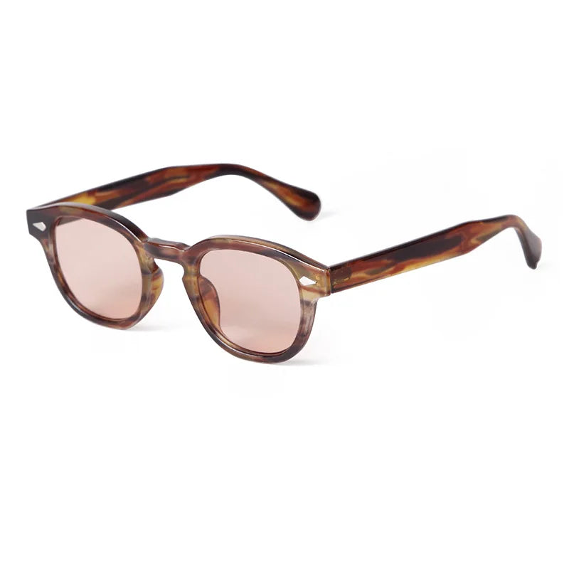 SOLARI® Retro Shell Round Rivet Sunglasses