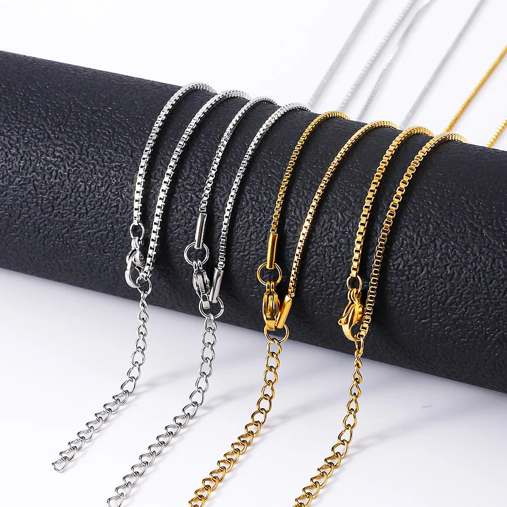 AURENTIS® Gold Box Chain Stainless Steel Necklace