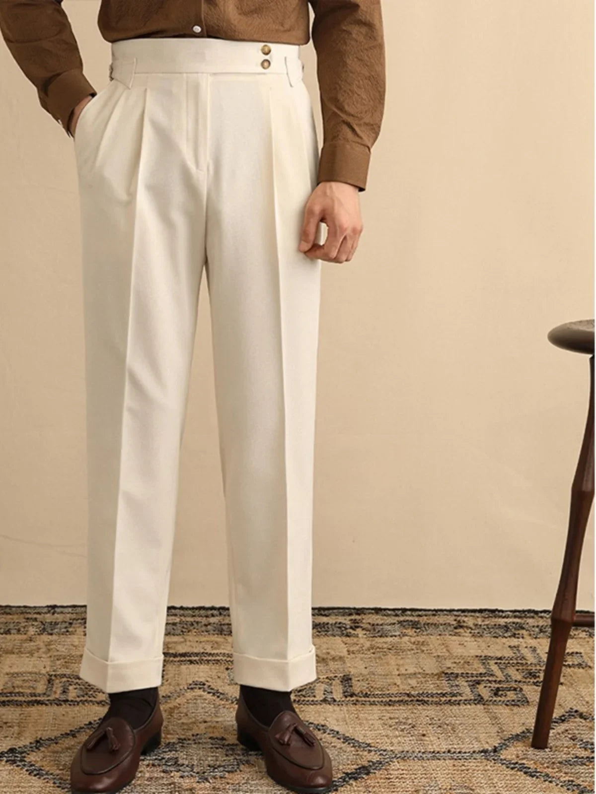VENEZIANO® High Waist Paris Buckle Trousers – Italian Edition