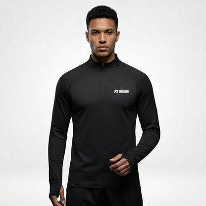 RUNNR Quarter-Zip Long Sleeve — Breathable, Quick-Dry & Watch-Ready