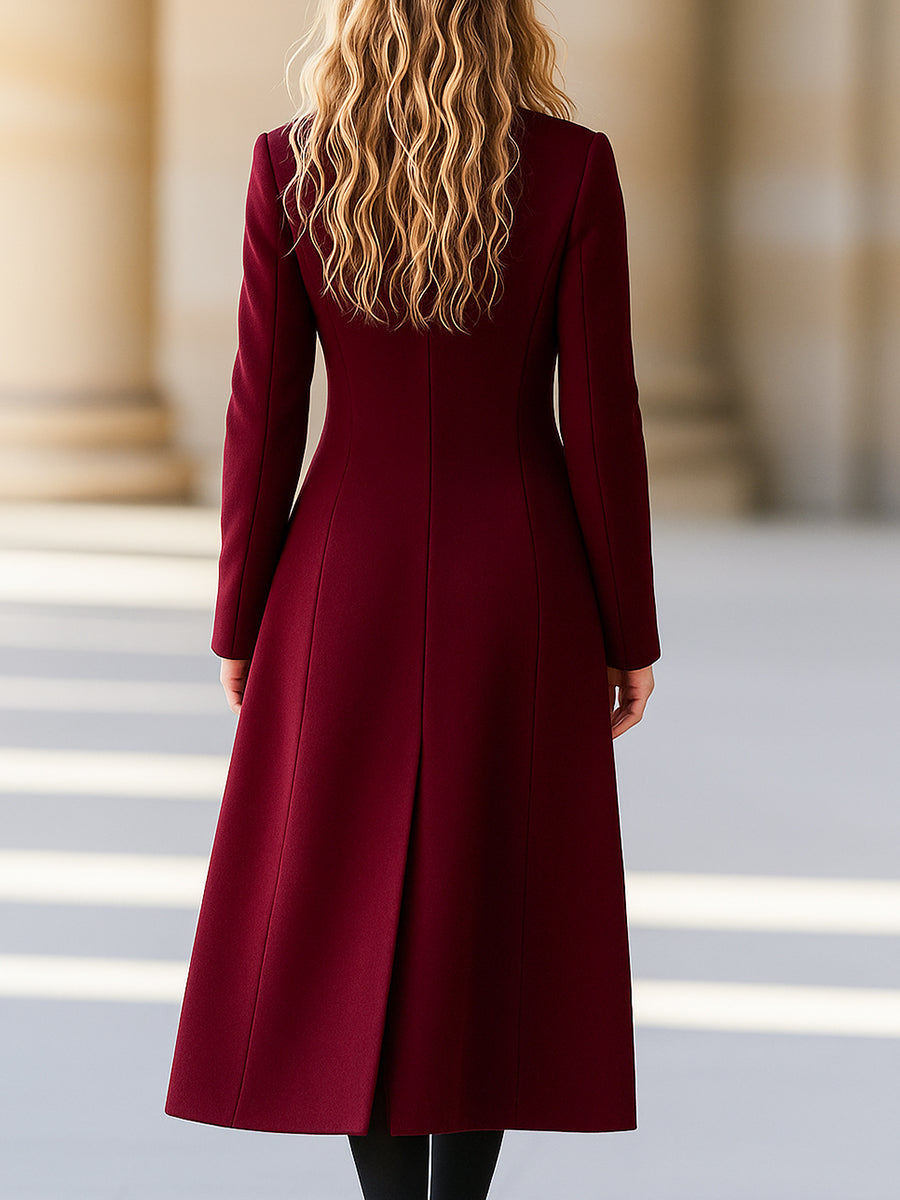 【24-hour shipping out】High-End Temperament Double-Breasted Waist Lapel Coat