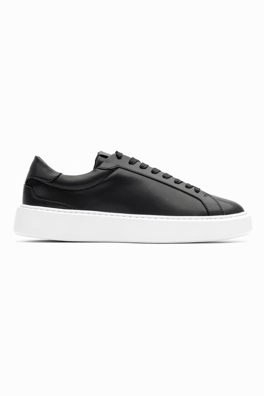 LEATHER TRAINER - BLACK