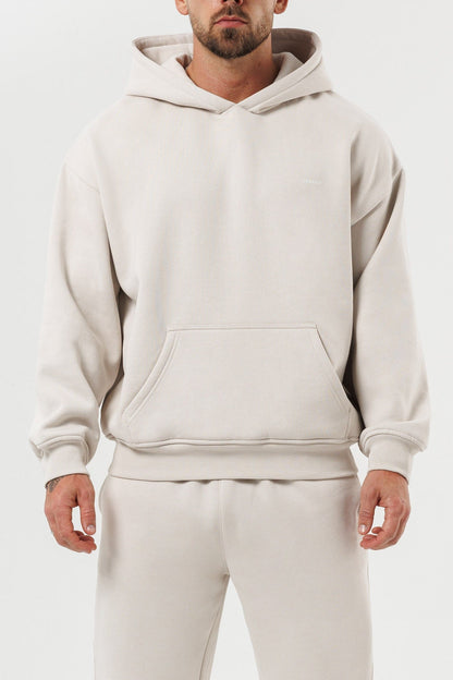 PRINT HOODIE - BEIGE