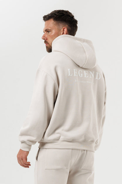 PRINT HOODIE - BEIGE