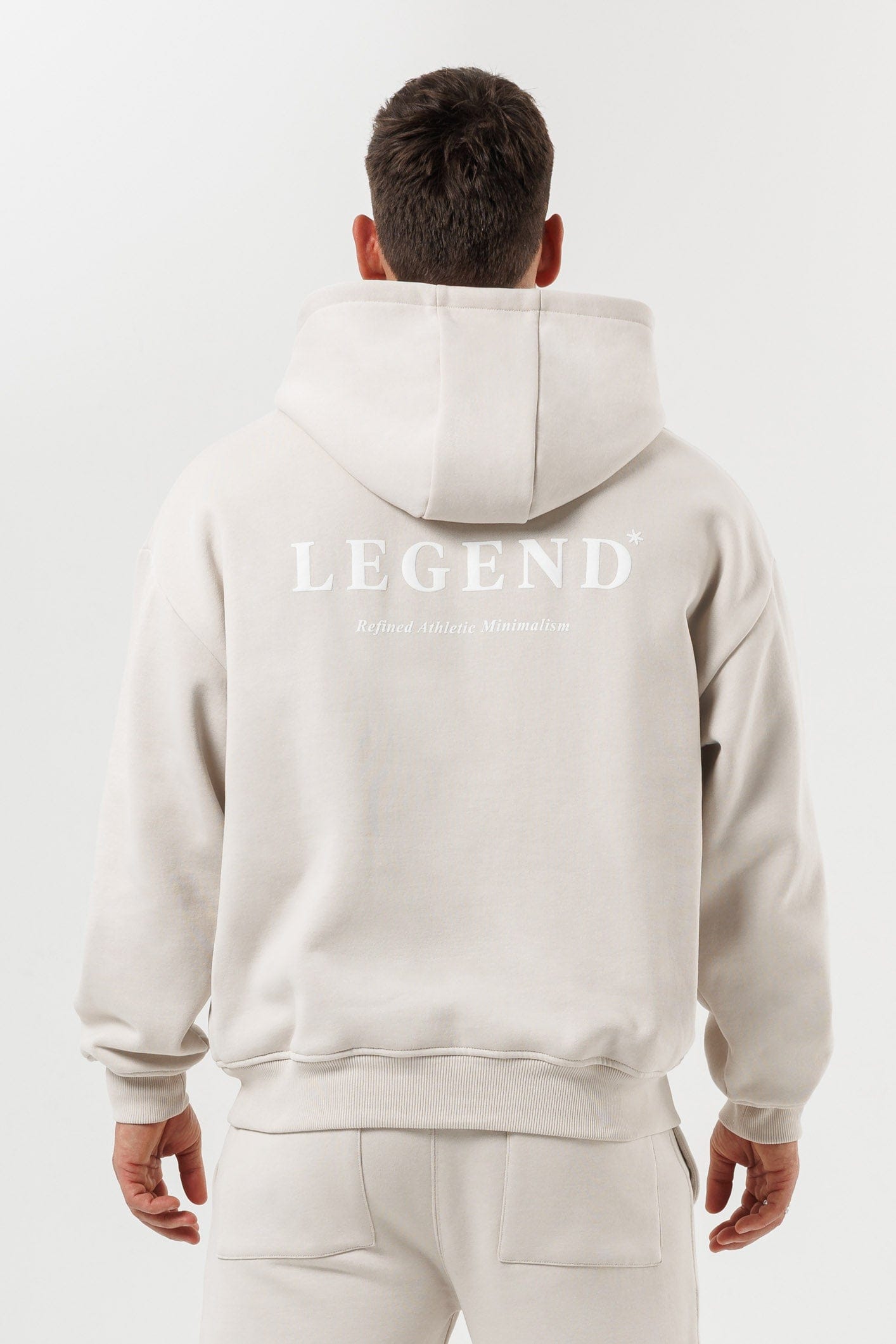 PRINT HOODIE - BEIGE
