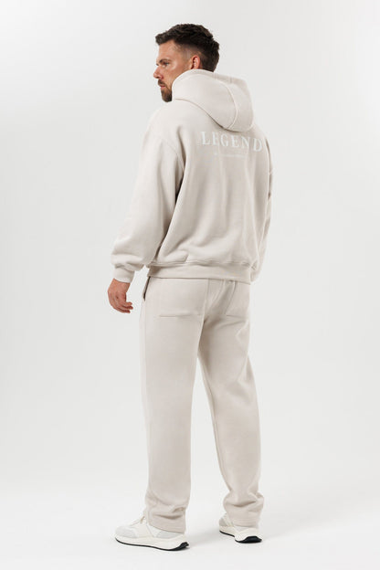PRINT HOODIE - BEIGE