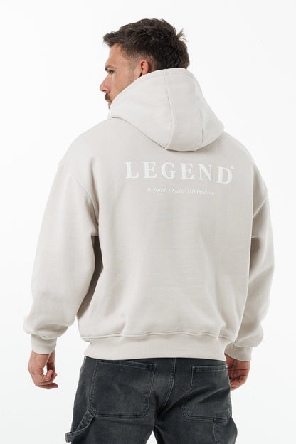 PRINT HOODIE - BEIGE