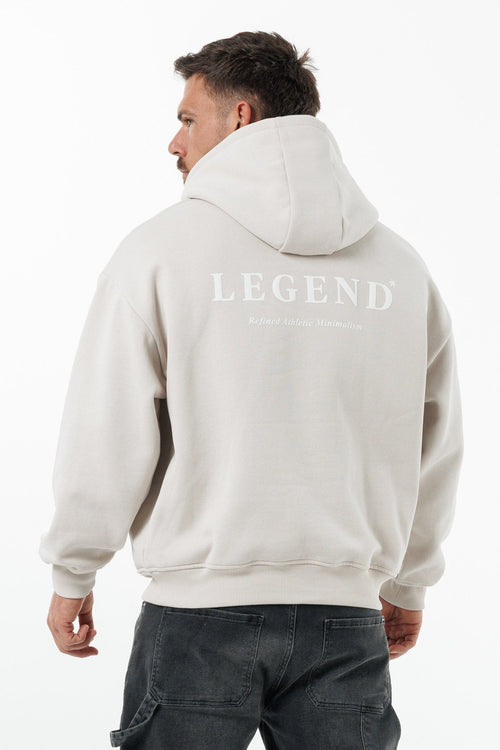 PRINT HOODIE - BEIGE