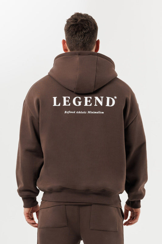 PRINT HOODIE - BROWN