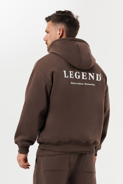 PRINT HOODIE - BROWN