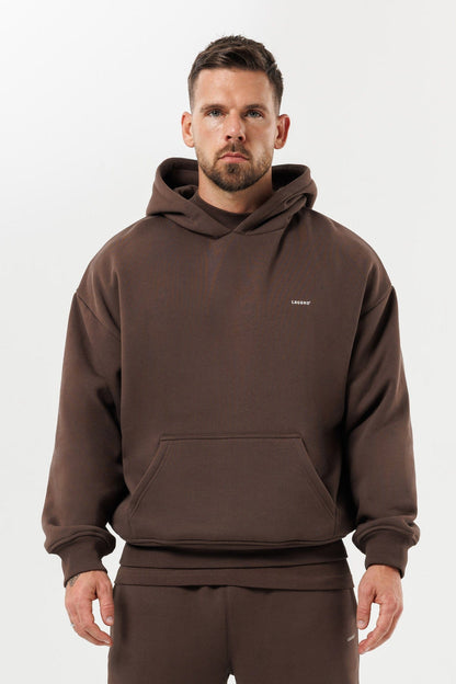 PRINT HOODIE - BROWN
