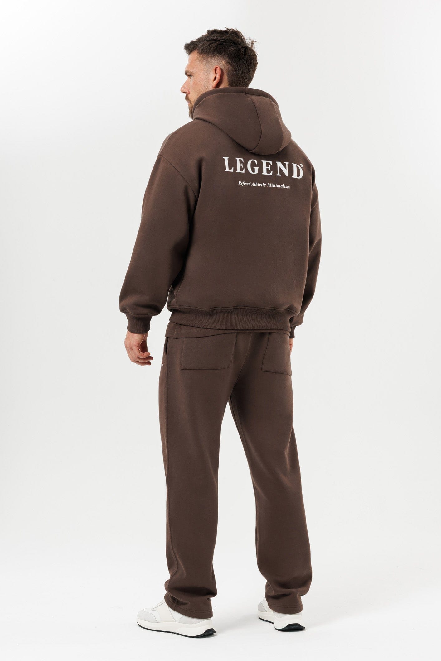 PRINT HOODIE - BROWN