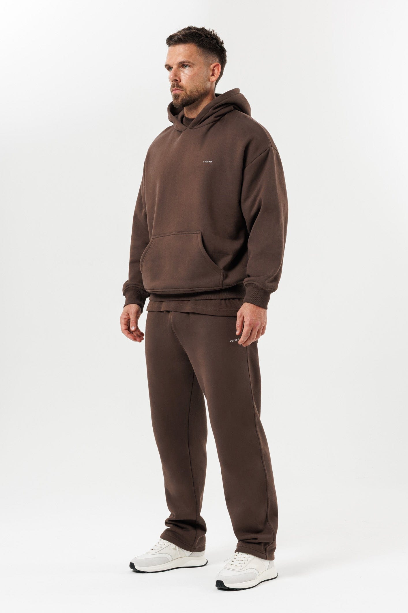 PRINT HOODIE - BROWN