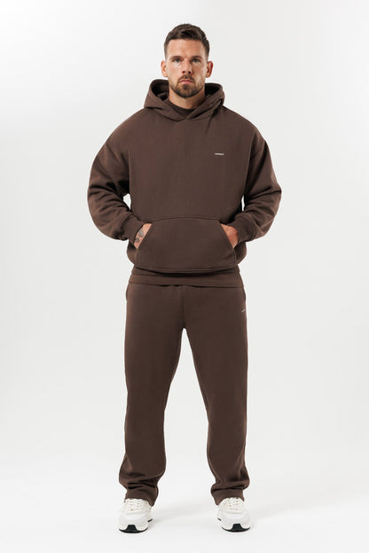 PRINT HOODIE - BROWN