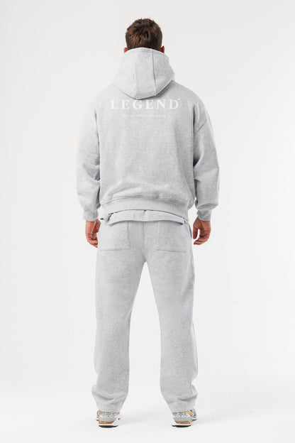 PRINT HOODIE - GREY MARL
