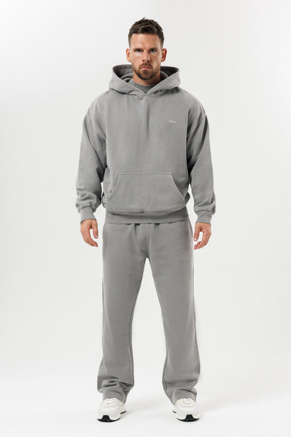 PRINT HOODIE - WASHED GREY