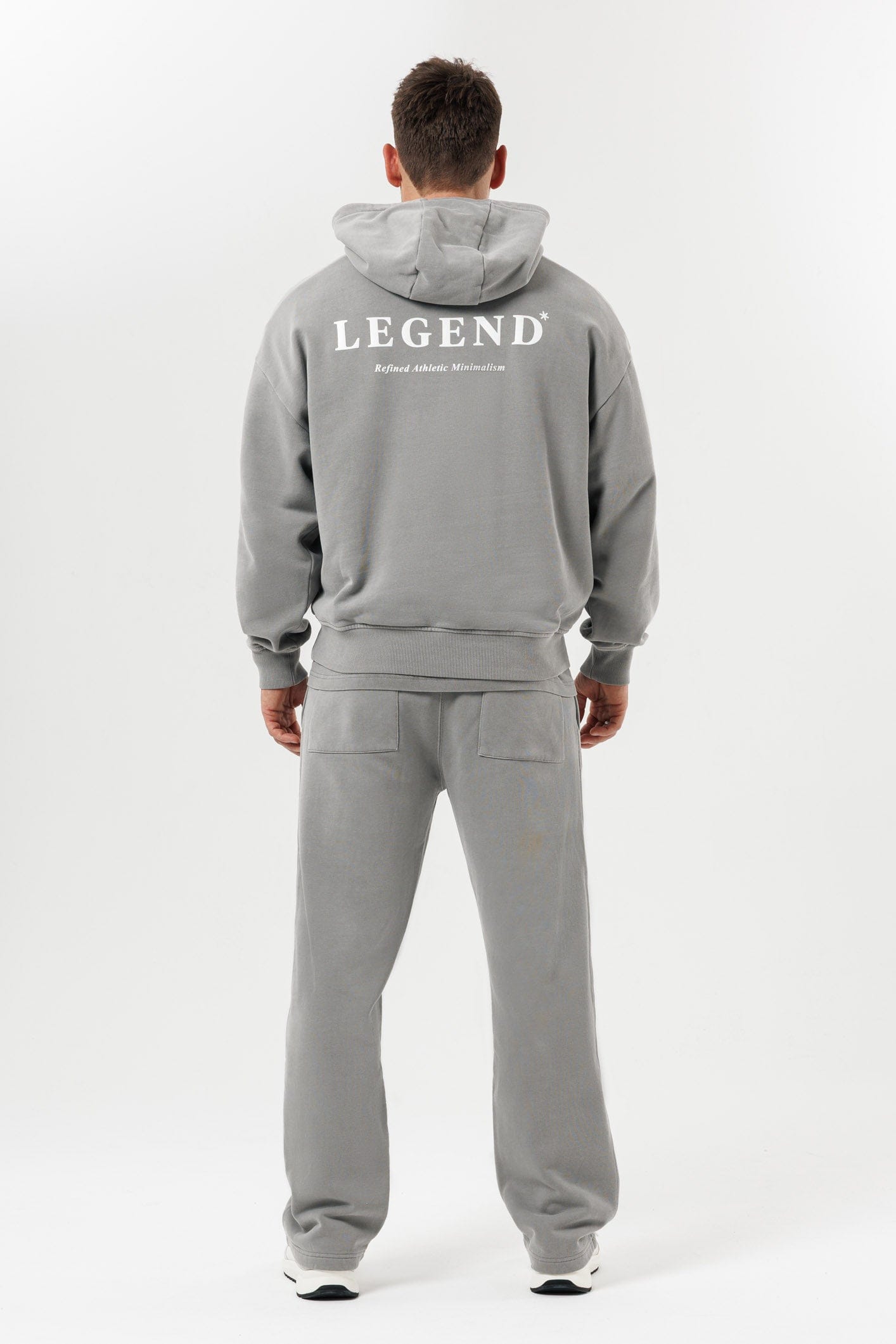 PRINT HOODIE - WASHED GREY