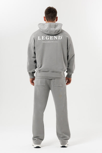 PRINT HOODIE - WASHED GREY