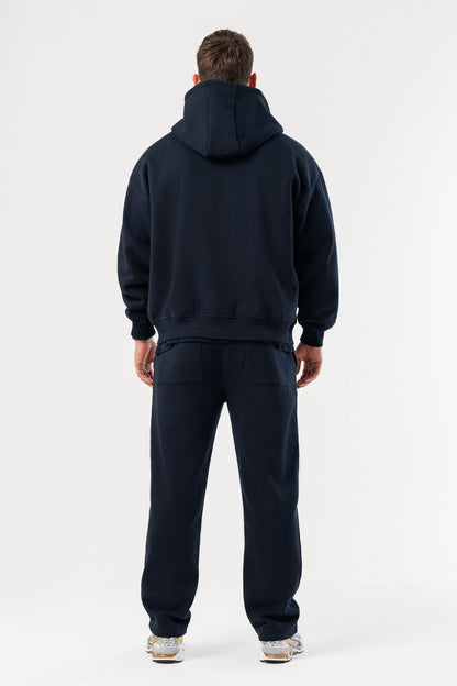 ZIPPED HOODIE - NAVY