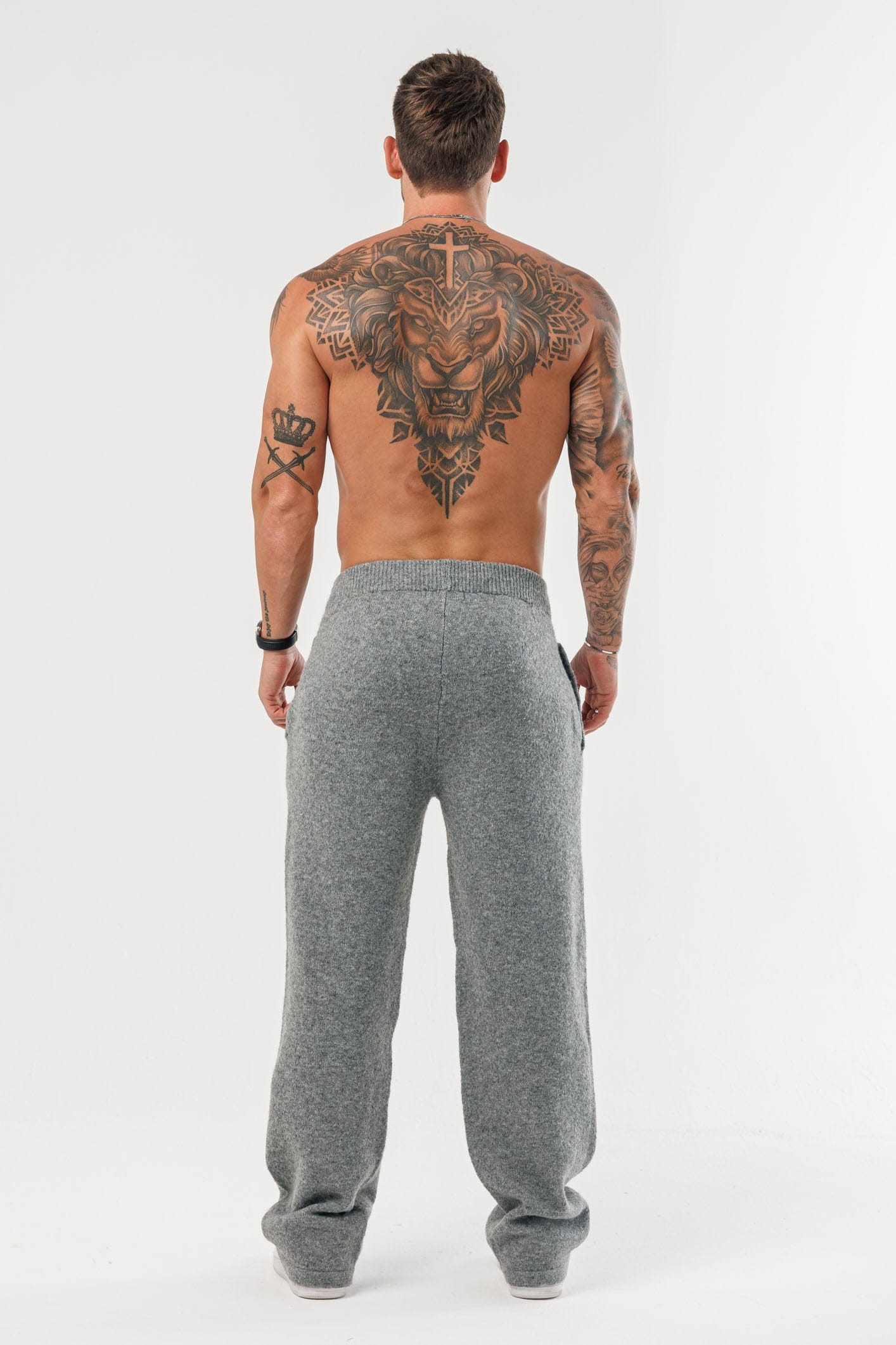 KNIT JOGGER - GREY MARL