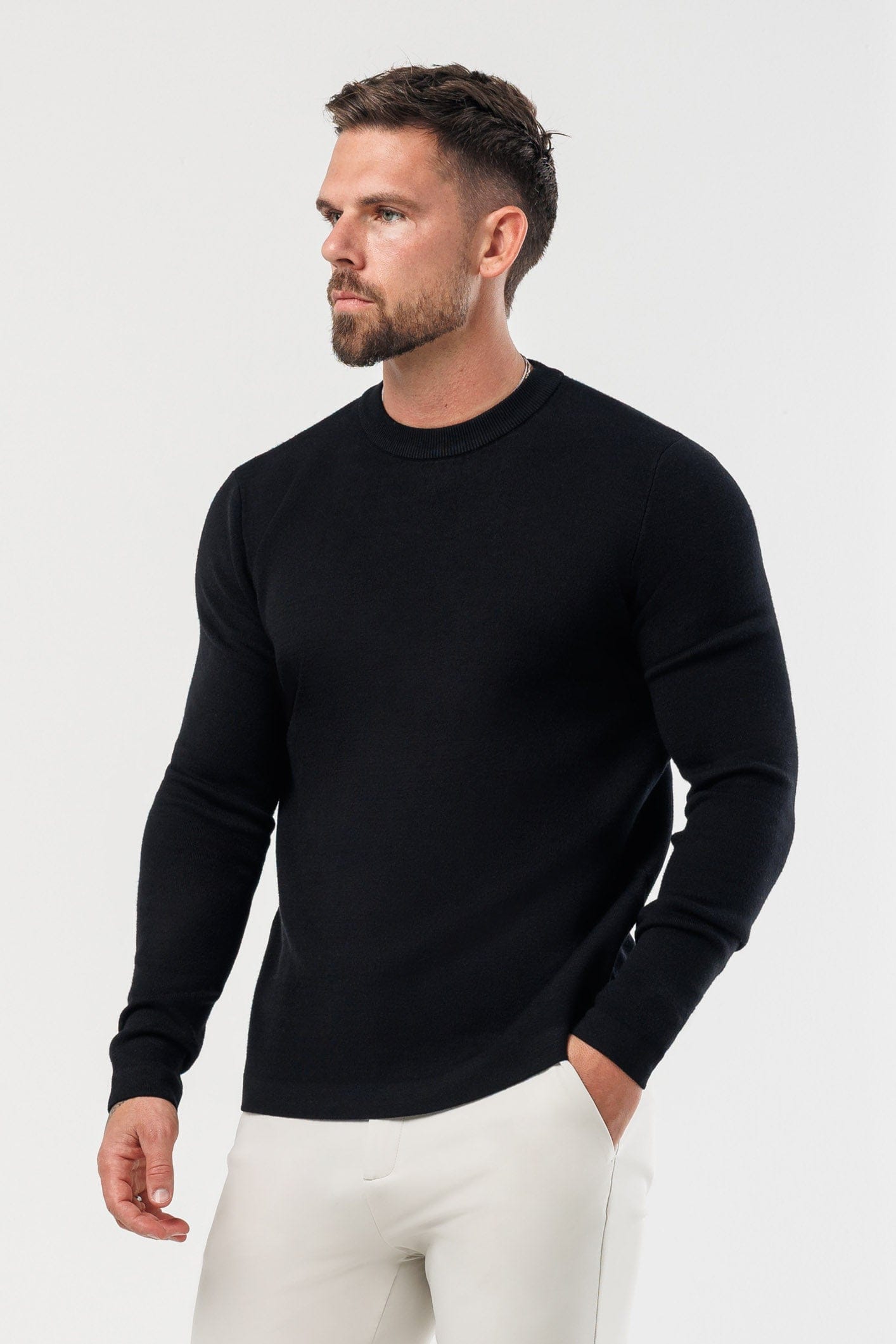LUXE KNIT SWEATER - BLACK