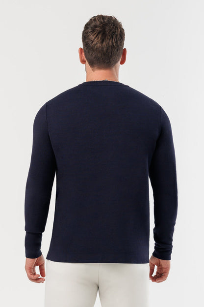 LUXE KNIT SWEATER - NAVY