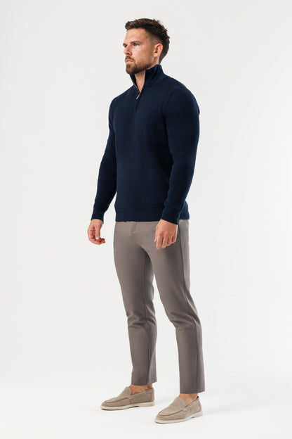 RIDGE KNIT QUARTER ZIP - NAVY