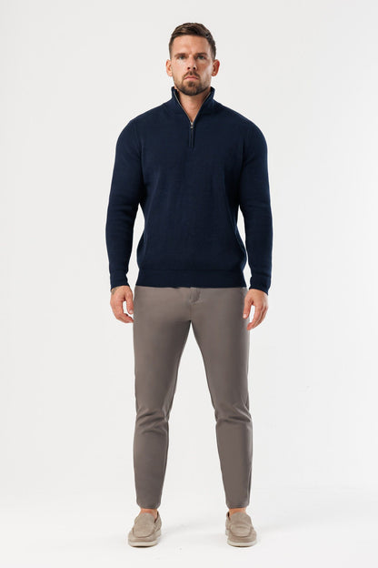 RIDGE KNIT QUARTER ZIP - NAVY