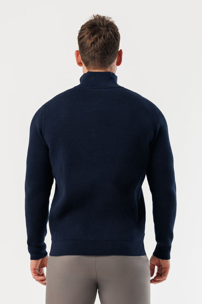 RIDGE KNIT QUARTER ZIP - NAVY