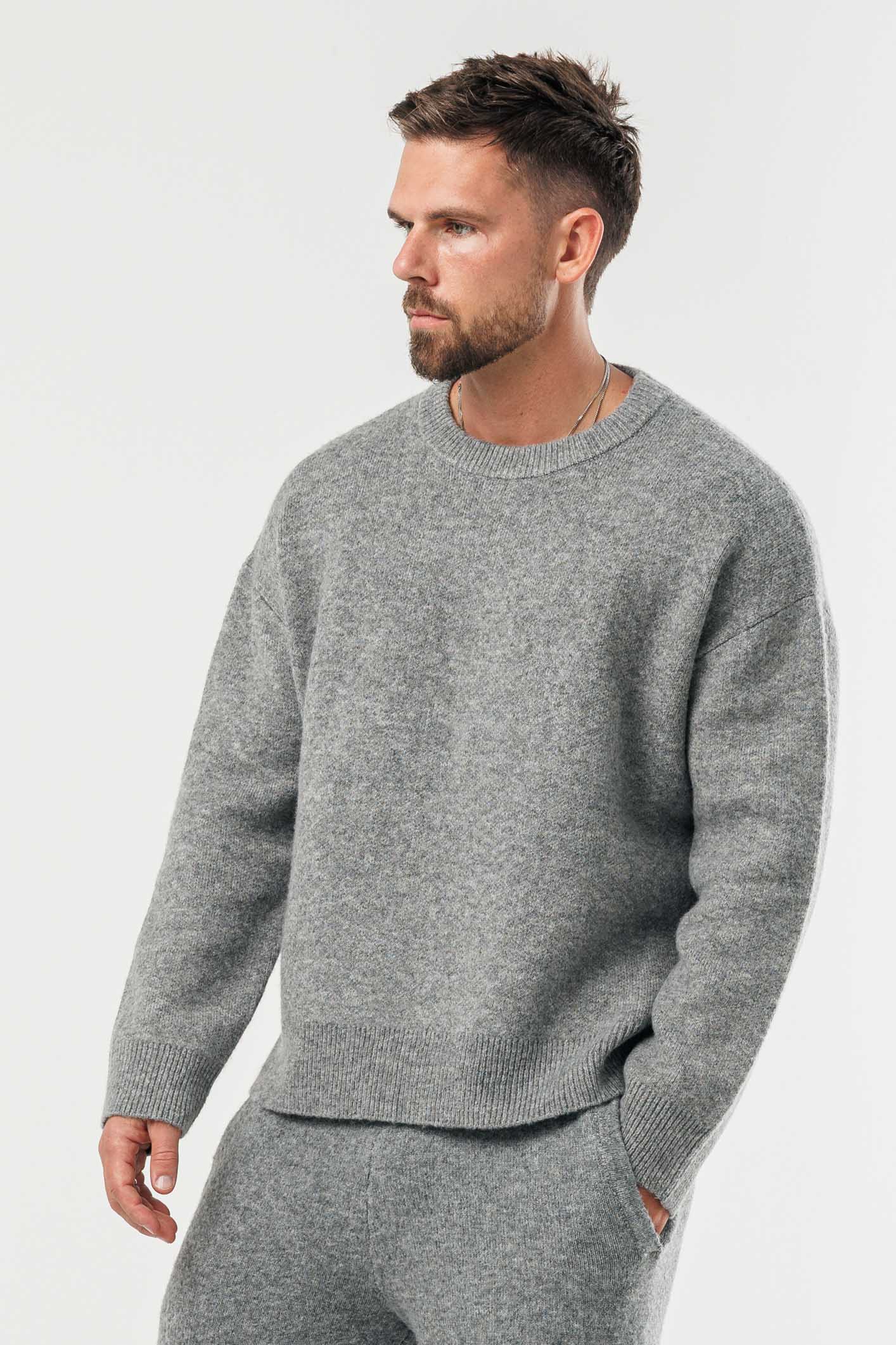 KNIT SWEATER - GREY MARL