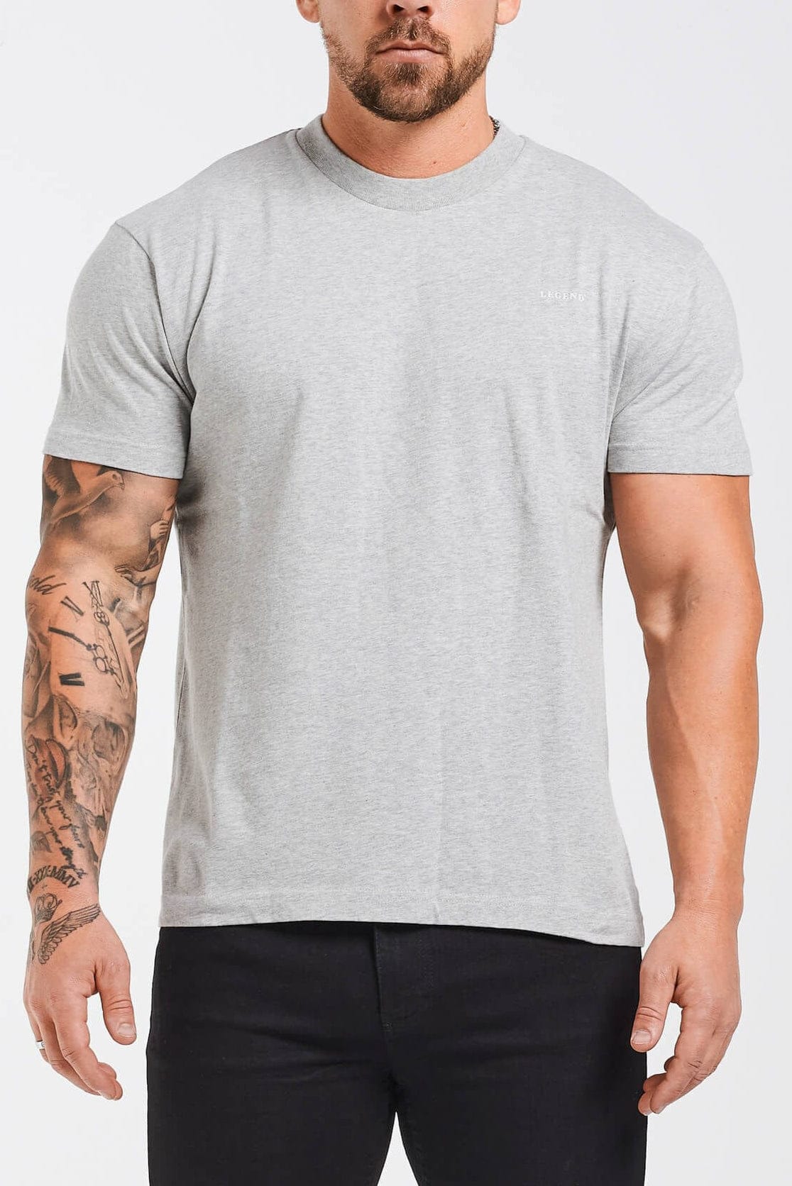 PREMIUM BASICS T-SHIRT (NO LOGO) - GREY MARL