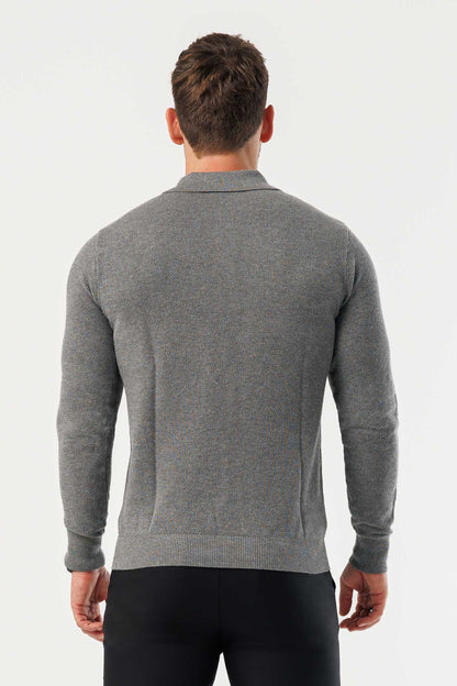 COAST LONG SLEEVE POLO - DARK GREY