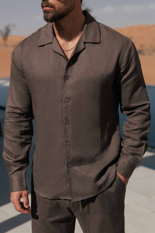 LINEN SHIRT - OAK