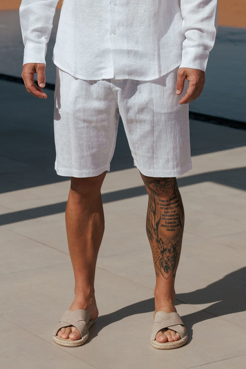 LINEN SHORT - WHITE