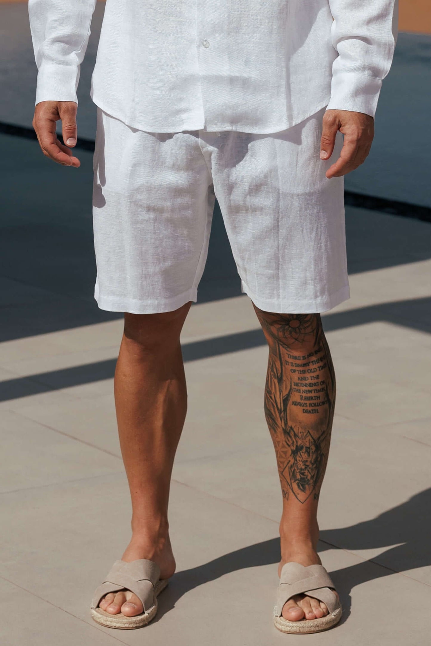 LINEN SHORT - WHITE