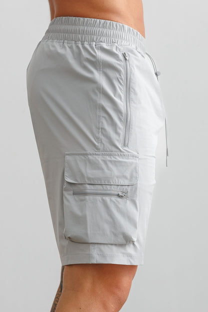 TECHNICAL CARGO SHORTS - LIGHT GREY