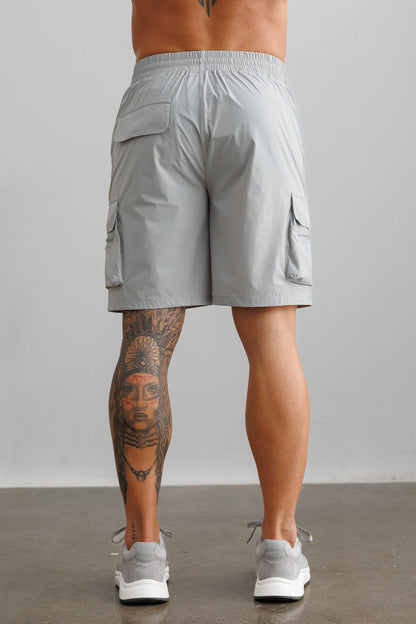 TECHNICAL CARGO SHORTS - LIGHT GREY