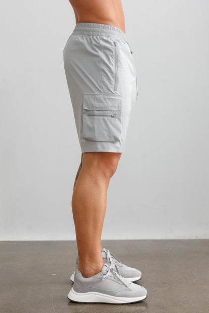 TECHNICAL CARGO SHORTS - LIGHT GREY