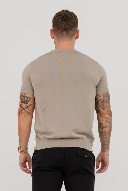 KNIT T-SHIRT - KHAKI