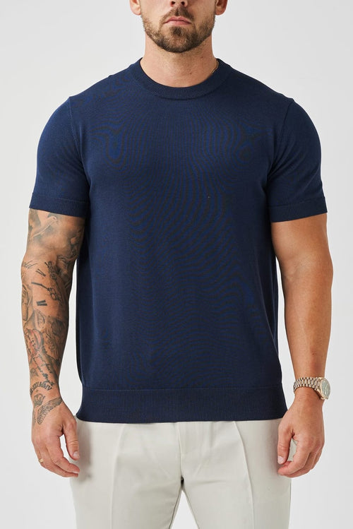 KNIT T-SHIRT - NAVY