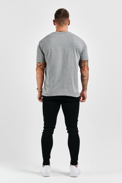 PREMIUM BASICS T-SHIRT (NO LOGO) - DARK GREY MARL