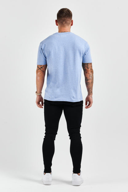 PREMIUM BASICS T-SHIRT (NO LOGO) - LIGHT BLUE MARL