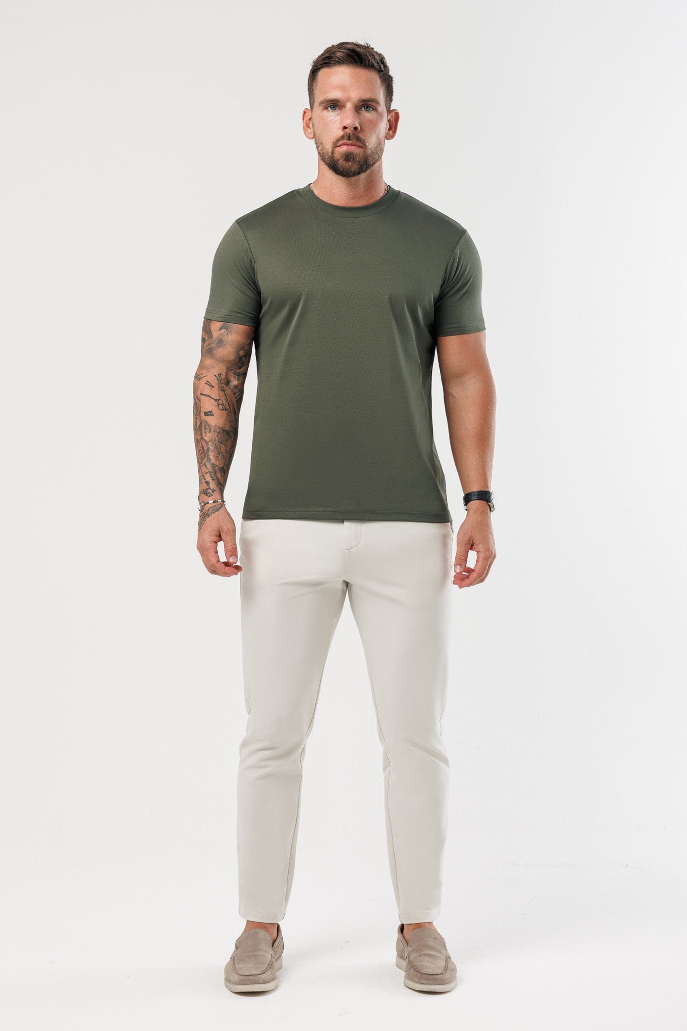 LUXE MERCERISED T-SHIRT - ARMY GREEN
