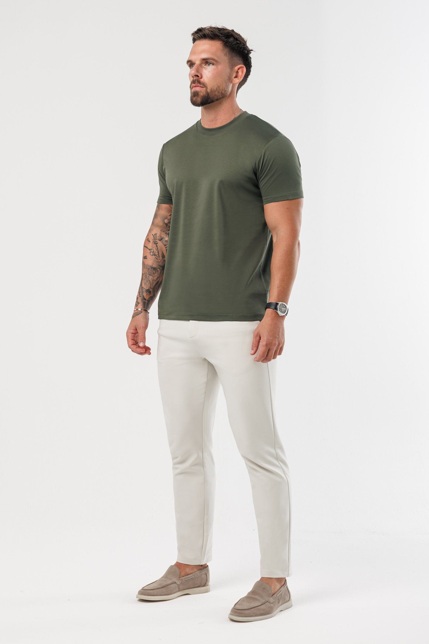LUXE MERCERISED T-SHIRT - ARMY GREEN