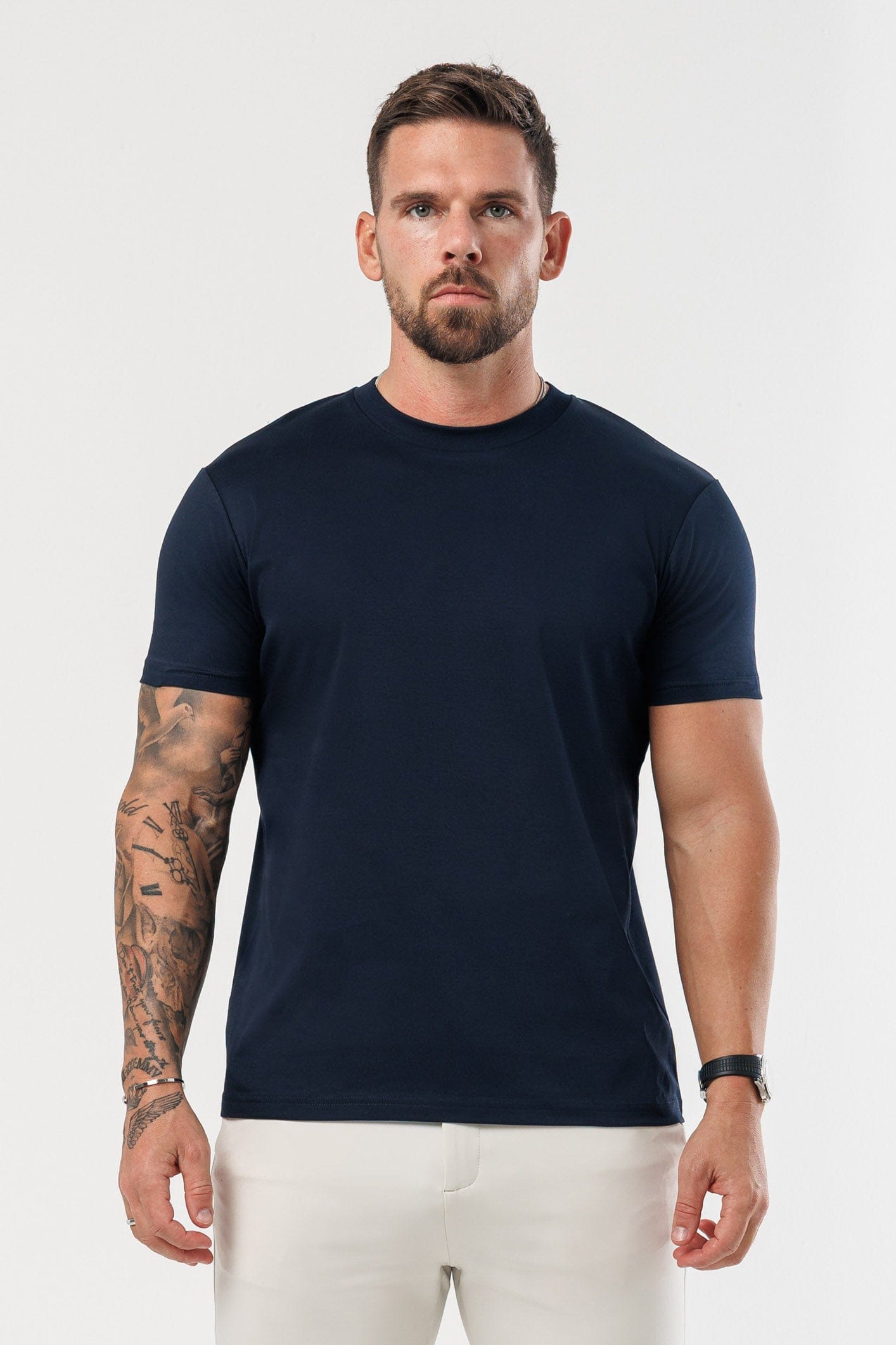 LUXE MERCERISED T-SHIRT - NAVY
