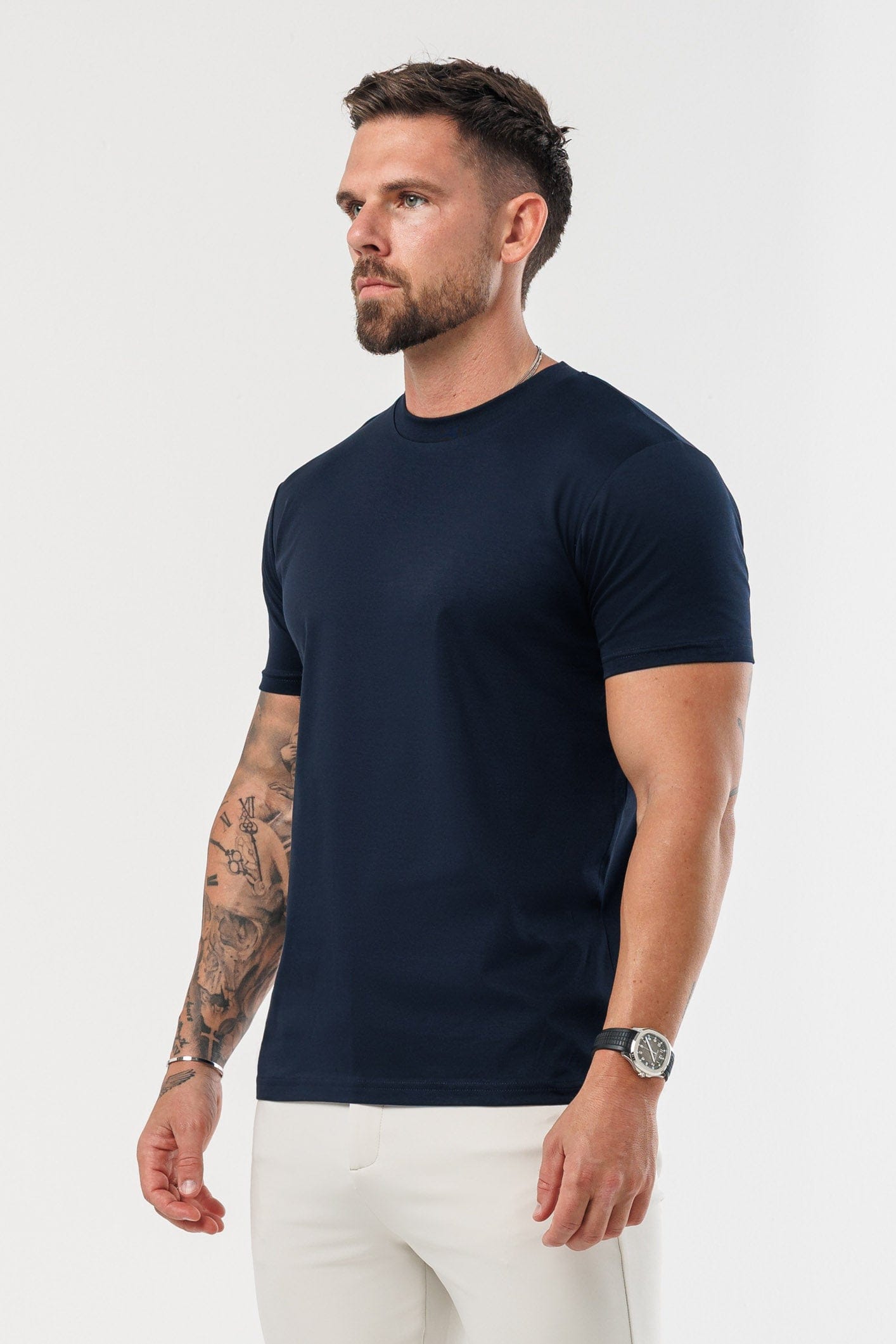 LUXE MERCERISED T-SHIRT - NAVY
