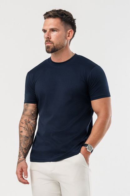 LUXE MERCERISED T-SHIRT - NAVY