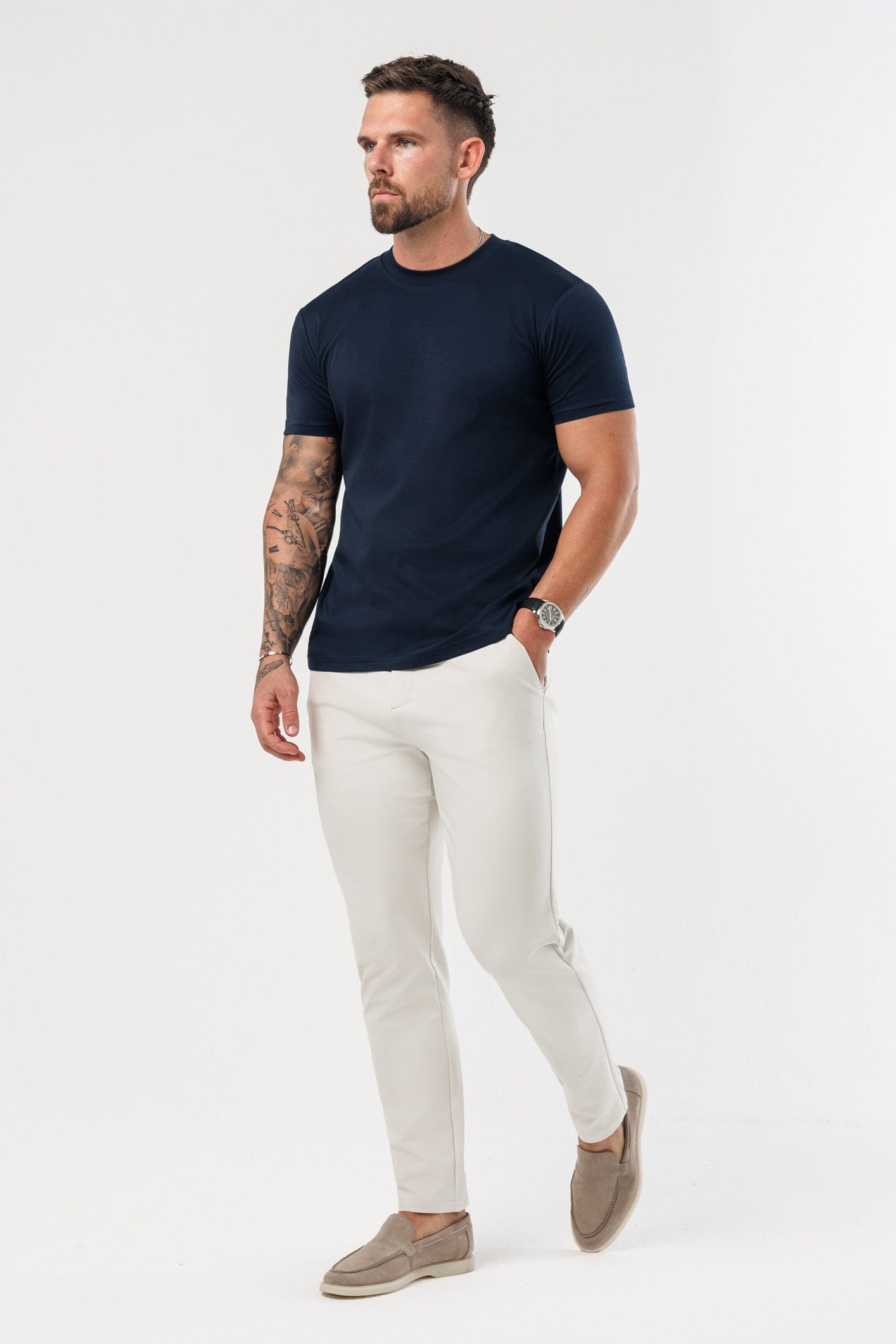 LUXE MERCERISED T-SHIRT - NAVY