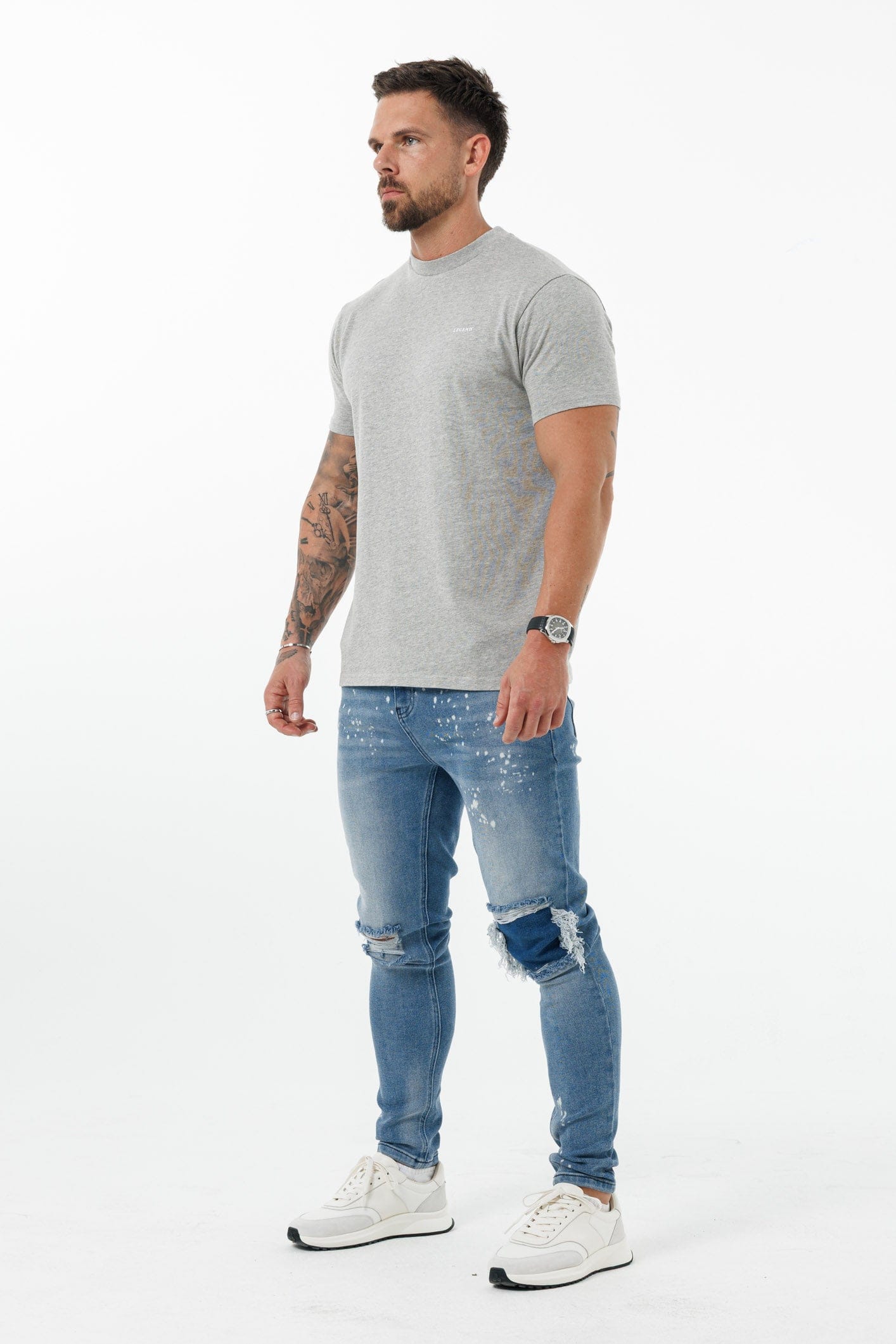 PREMIUM BASICS T-SHIRT - GREY MARL